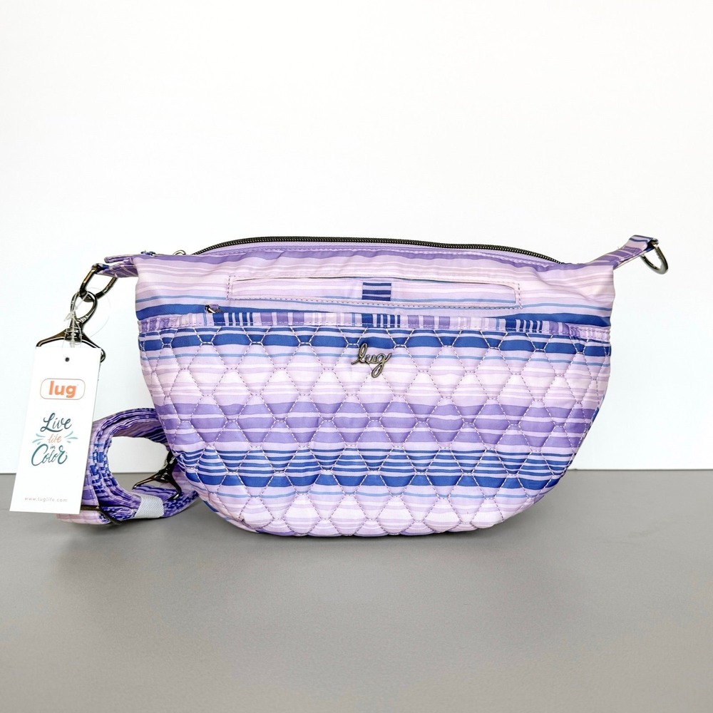 Lug Bolero Crossbody Bag Love Waves Purple RFID Quilted Travel NWT - See Photos